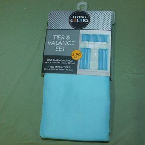 Living Colors 3 piece Marla Tier & Valance curtain